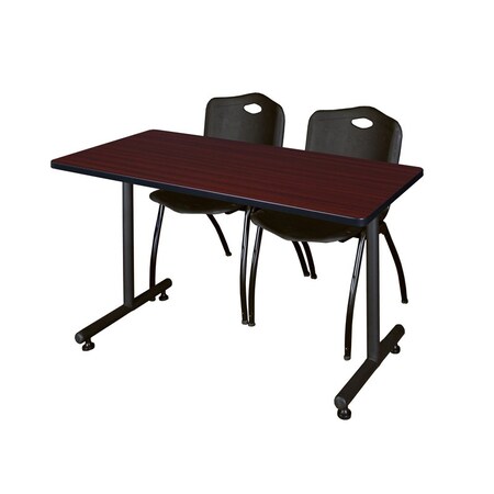 Kobe Rectangle Tables > Training Tables > Kobe Training Table & Chair Sets, 48 W, 30 L, 29 H, Mahogany MKTRCT4830MH47BK
